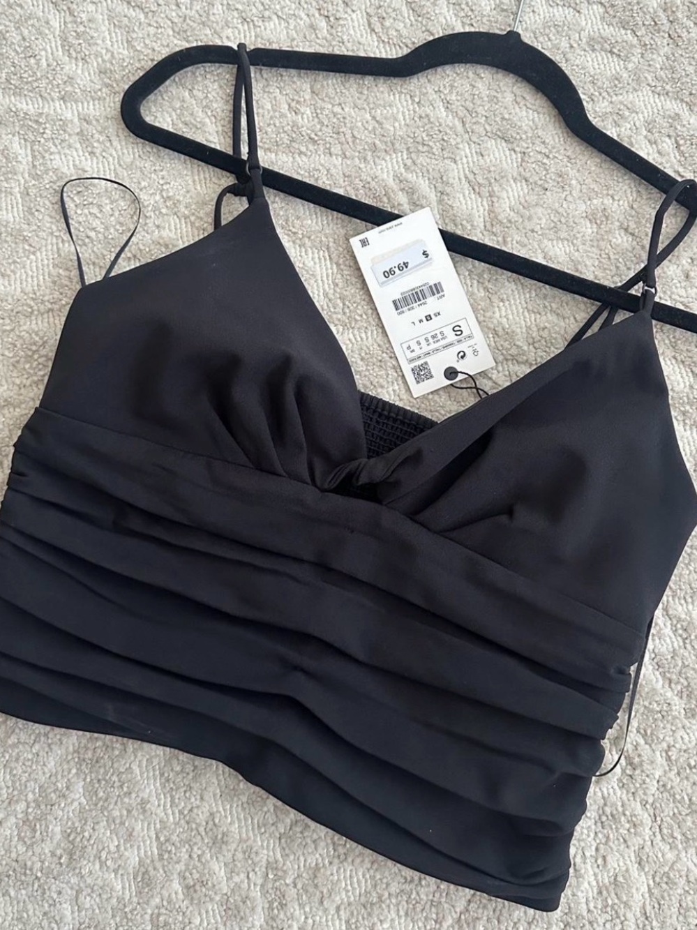 Zara Black Crop Top - Size: S - Brand New